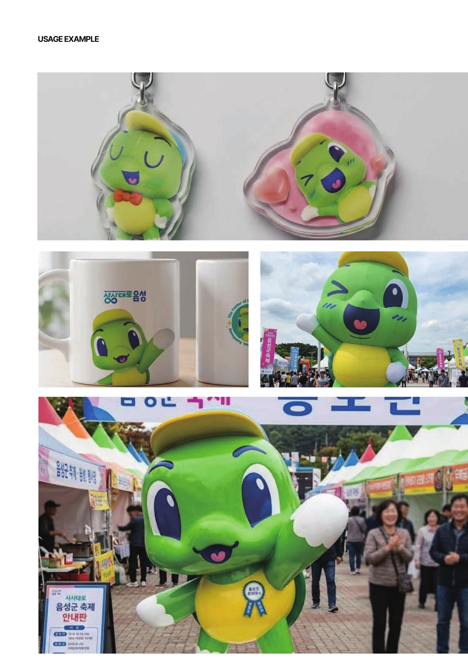 음성군 거돌이 리뉴얼 — 키링·컵·탈인형 적용 자료